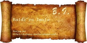 Balázs Imola névjegykártya